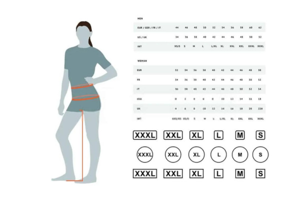 مقاسات الملابس