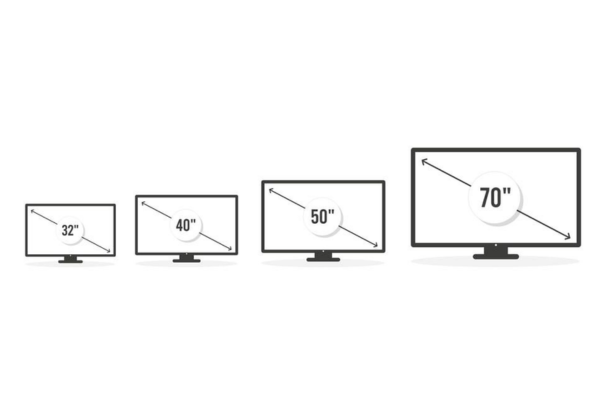 مقاسات شاشات التلفزيون