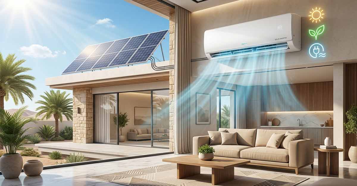 home 1 وفر فاتورة الكهرباء بذكاء مع أفضل مكيفات طاقة شمسية السعودية